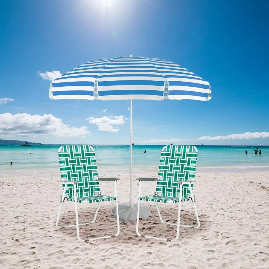 Outdoor patio lawn webbed folding chairs set of 4, polypropylene green classic portable dining chairs for yard and garden