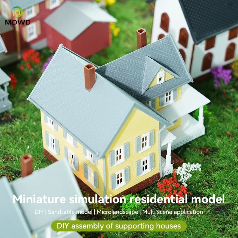 1szt 1:87 Ho N Scale Model House Style Hotel Model Scale ABS Kit Building Plastic AssembleMaterial Diorama Train Railway Layout