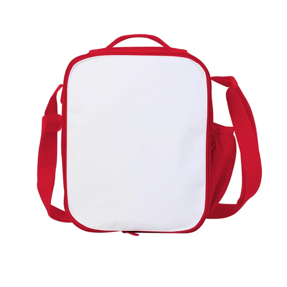 Sublimation Blank Insulate Lunch Bag Shoulder Handbag Keep Warm Student Polyester Portable Outdoor Office Crossbody Bag