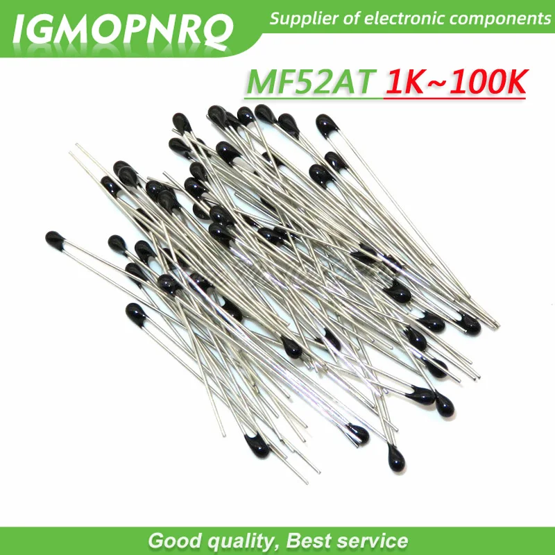 100pcs MF52AT MF52 B 3950 NTC Thermistor Thermal Resistor 5% 1K 2K 3K 4.7K 5K 10K 20K 47K 50K 100K temperature sensor