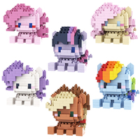 Cartoon Colorful Horse Building Blocks Pony Model Mini 3D DIY Brick Ponies Figures Toys For Kids Christmas Gift