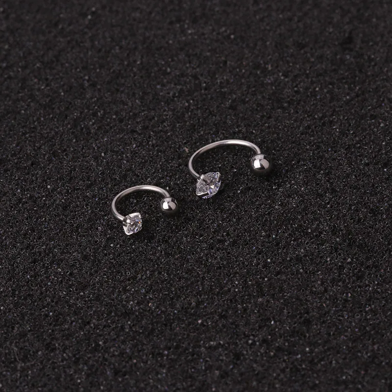 1PC Stainless Steel Little Huggies Hoop Earrings For Women Tiny Crystal Zirconia Pendant Cartilage Earrings Piercing Jewelry