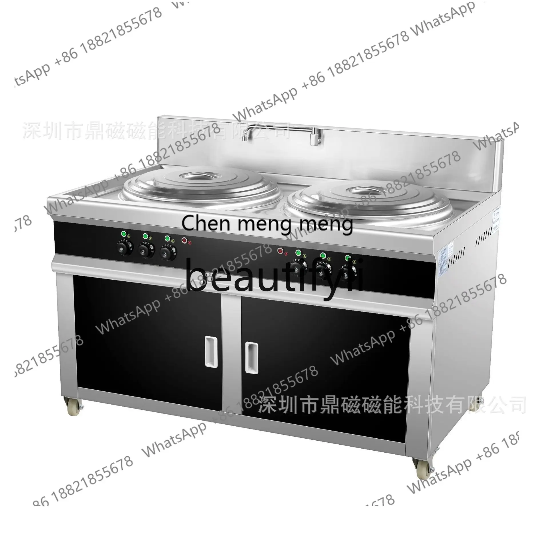 AB02 Multifunctional Double-Head Double-Tub Noodle Cooker Commercial Stainless Steel Electric Heating Soup Pot Insulated Soup St