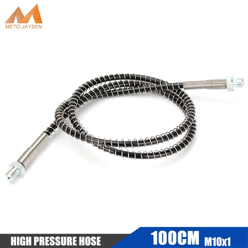 

100cm High-Pressure Nylon Hose M10x1 Thread 40Mpa 400Bar 6000psi PCP Pneumatics Air Refilling with Spring Wrapped Air Pumps