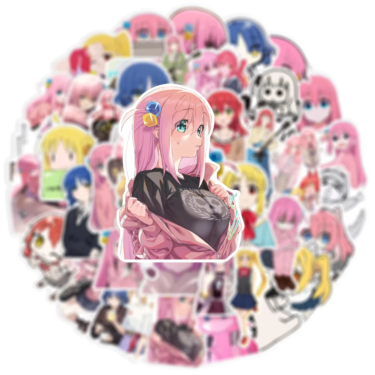 

50pcs BOCCHI THE ROCK! Stickers Anime Kawaii Gotoh Hitori Sticker DIY Cute Cartoon Decals Role-play Accessories