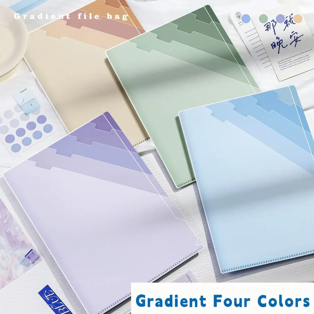 High Quality 6-Layer A4 File Folder Gradient Color Thickened Test Paper Storage Clip Large Capacity Data Storage Booklet Gift
