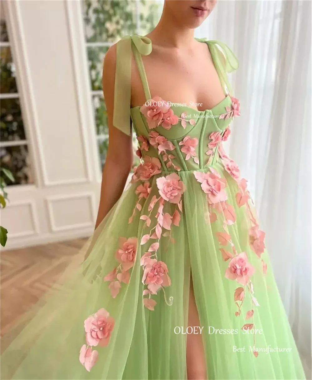 Giyu Fairy-Vestidos de Fiesta largos de tul verde claro, elegantes Vestidos de noche formales con tirantes finos, para fiesta, 2023