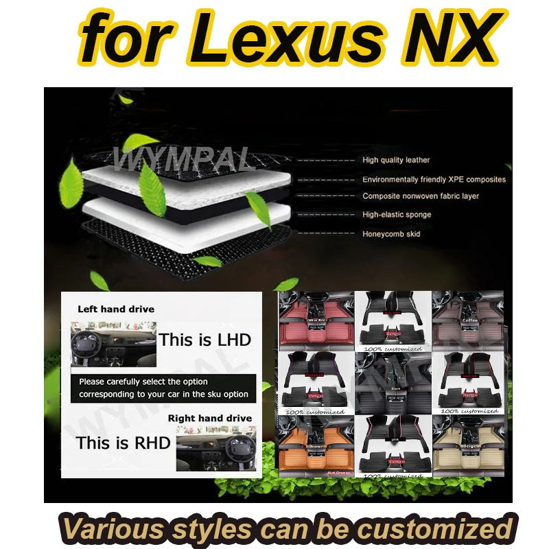 

LUXURY For Lexus NX 2021 2020 2019 2018 2017 2016 2015 Car Floor Mats Carpets Auto Accessories Protect For NX200 NX200t NX300