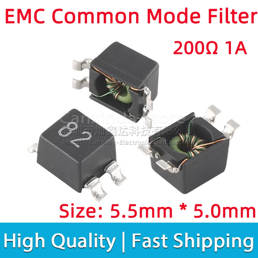 

5pcs SMD Common Mode Choke Coil Inductor EMC Filter Impedance 200ohm 200Ω 1A Current High Frequency Signal Noise Suppression