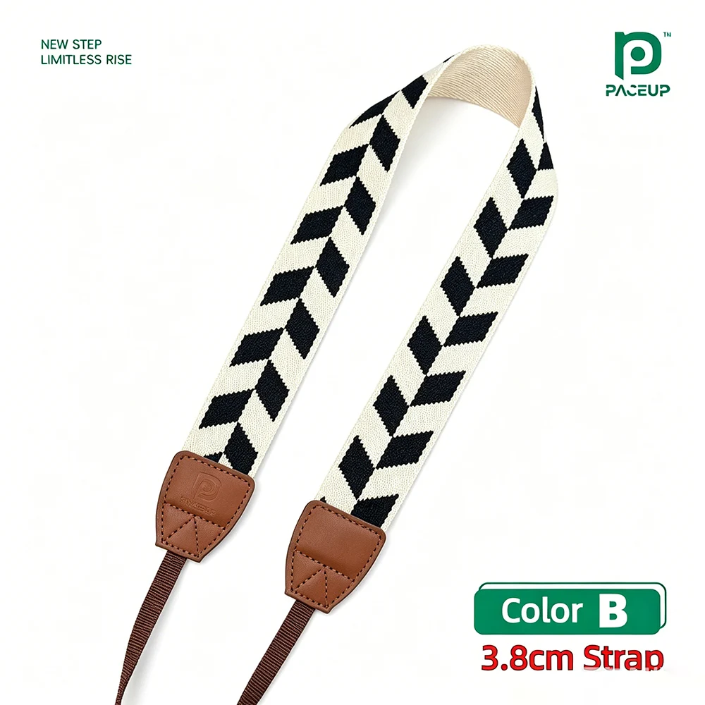 3.8cm Camera Shoulder Strap Vintage Style Universal Adjustable for Sony ZV-E10 A7M4 A6400 Canon R50 M50 R6 Fuji XT30 XS10 Nikon