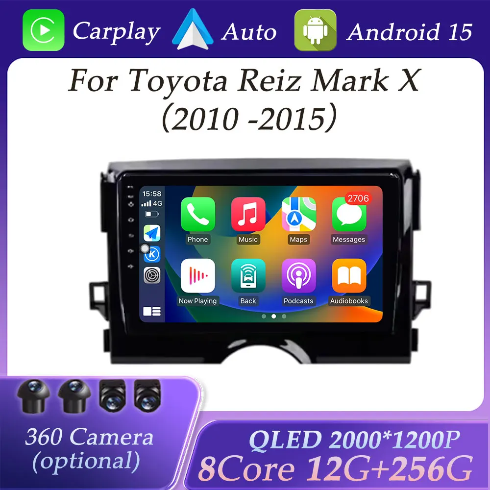 

For Toyota Reiz Mark X 2010 - 2015 Wireless Player Car Radio Video Audio Multimedia Player Split Screen GPS Navi DSP Stereo WIFI
