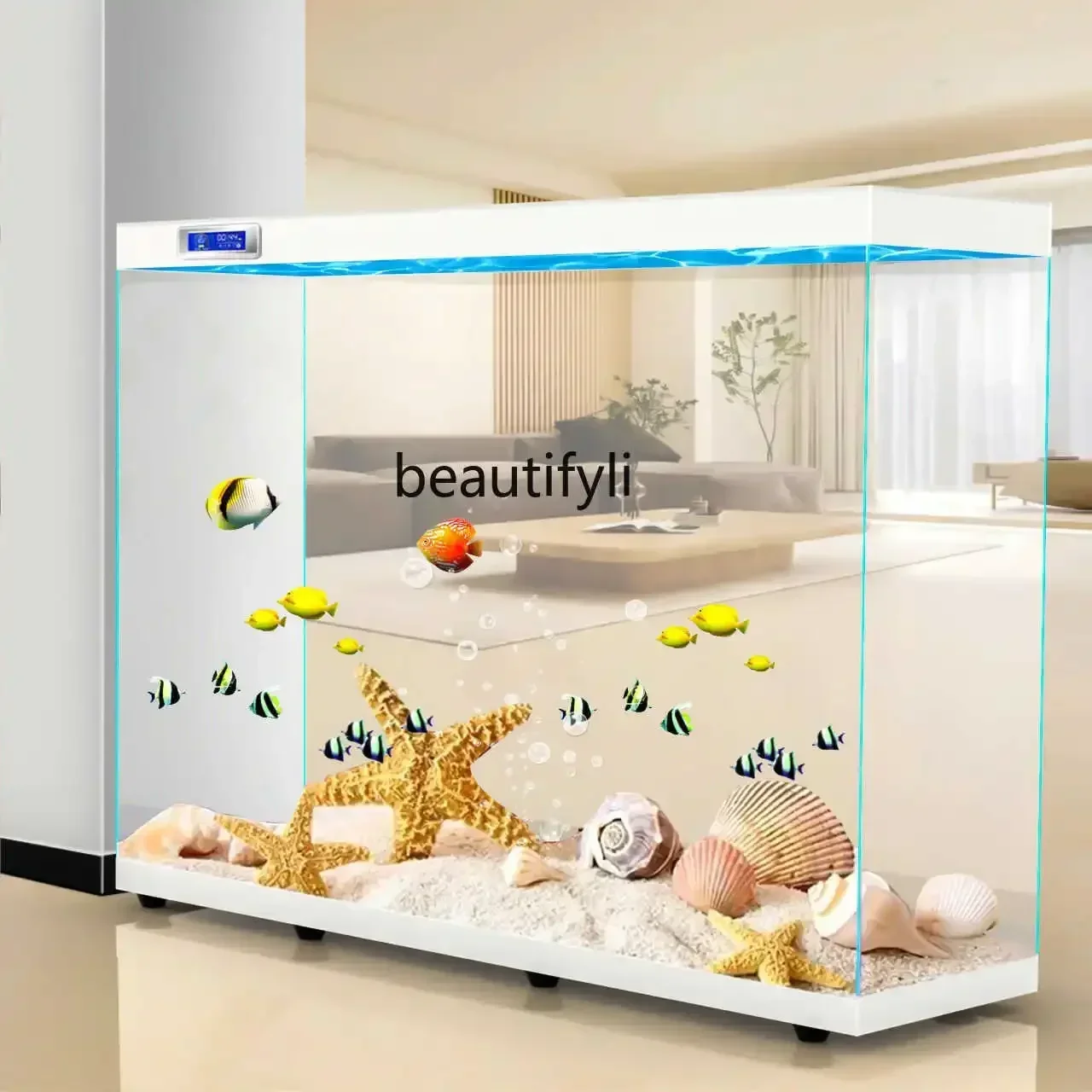 ss7486 Partition screen ultra-white glass living room fish tank large and medium-sized floor-to-ceiling viewing rectangular aqua