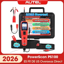 Autel PowerScan PS100 Automotive Circuit Tester, Universal 12V 24V Automotive Power Circuit Probe Kit with 20ft Extension Cable