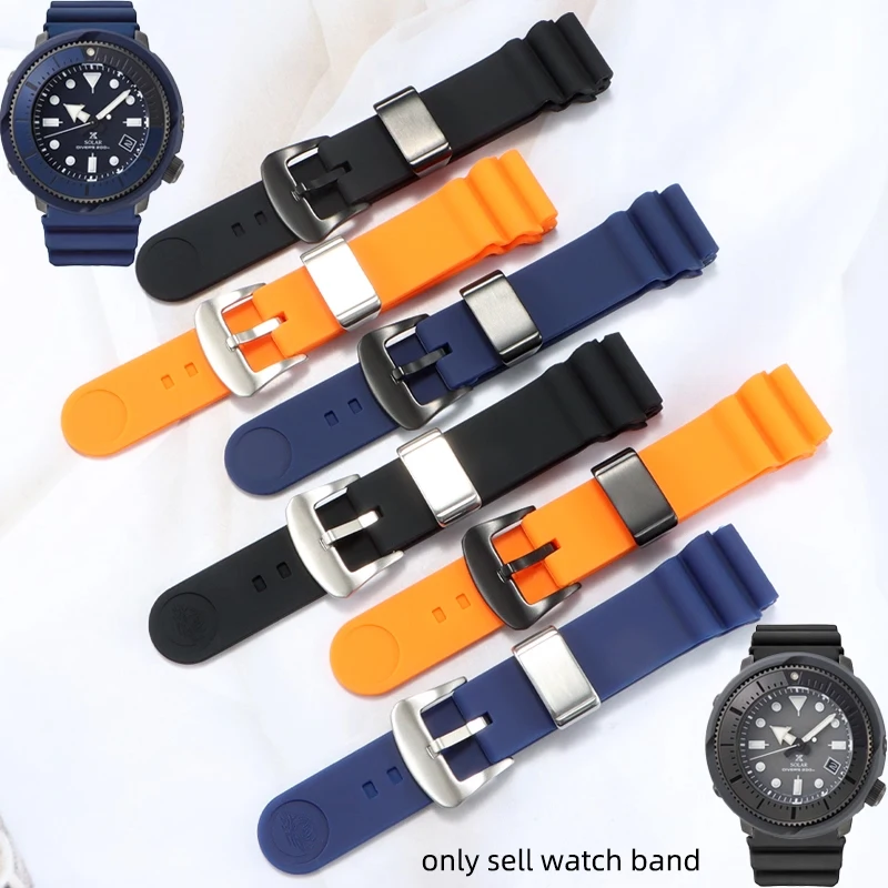 

Ремешок для часов из силиконовой смолы для часов Seiko No 5 Prospex Canned Water Ghost Abalone серии мужской спортивный водонепроницаемый резиновый ремешок для часов