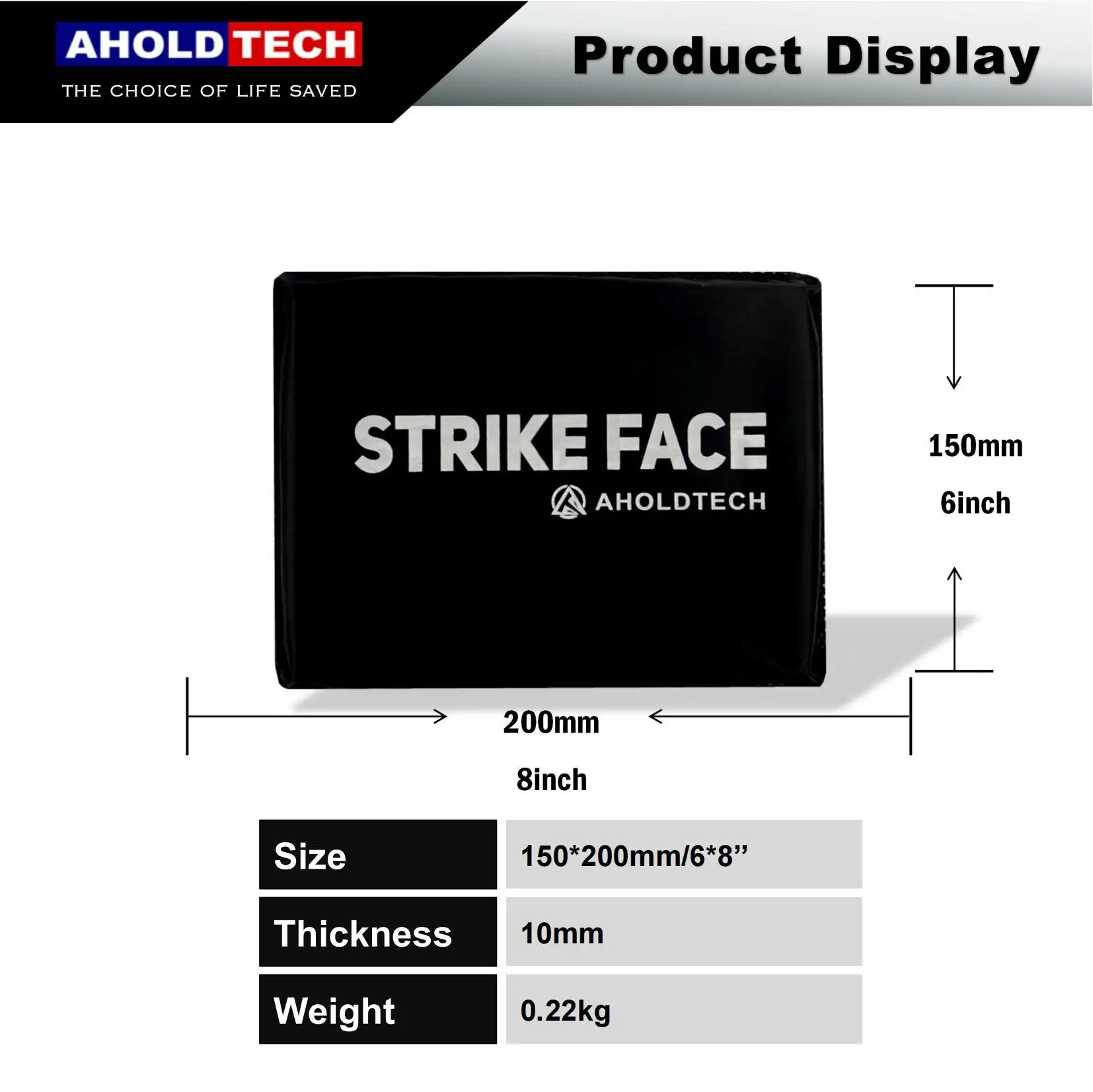 Aholdtech ST01 6X8 150*200 NIJ IIIA 3A Soft Bulletproof Plate Ballistic Vest Bulletproof Board Side Waist Armor Panel