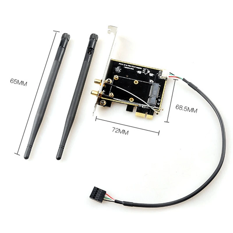 MINI PCIE Adapter Wifi pci-e X1 bezprzewodowy konwerter Adapter sieciowy wi-fi karta wsparcie Bluetooth dla PC
