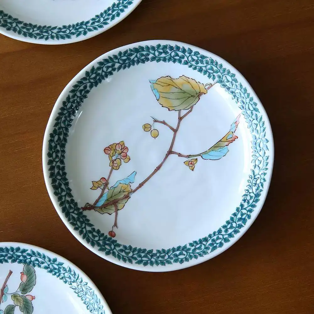 Gift Box Imported Kutani Ware Fruit-Patterned Plate High-End Japanese Tableware Set