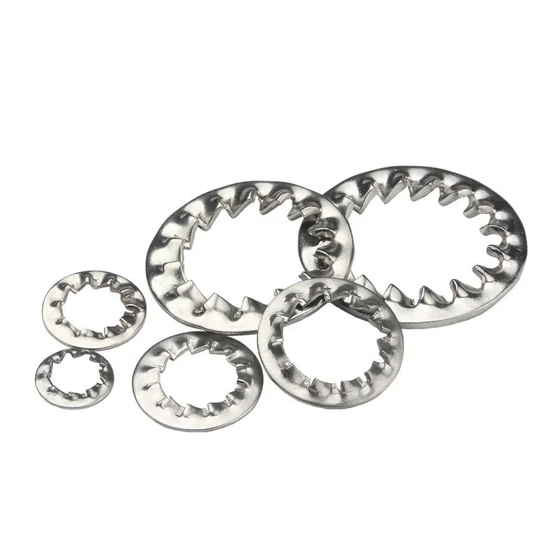 304 Stainless Steel Lock Washer Gasket M3 M4 M5 M6 M8 M10 M12 M14 M16-M33 External Internal Toothed Serrated Lock Washer Gasket