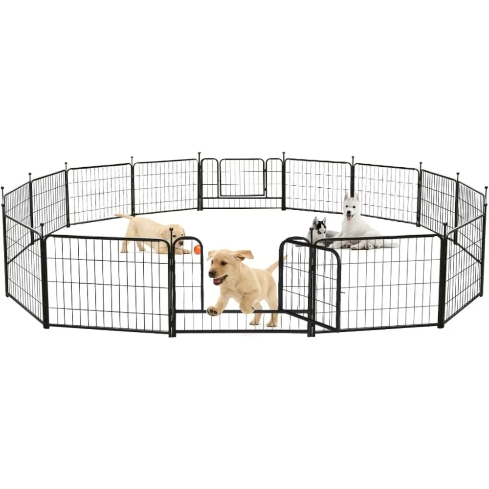 

Dog Fence Playpen 24“ Dog Pen Indoor Outdoor for Small/Medium/Large Dogs Garden Camping House Cage Crate Yard Pet Supplies Puppy