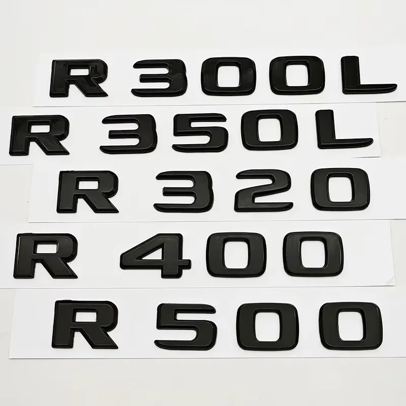 3D ABS Black For Mercedes Benz R Class R300L R350L R320 R400 R500 Trunk Letter Emblem Badge Logo Car Styling Sticker Accessories