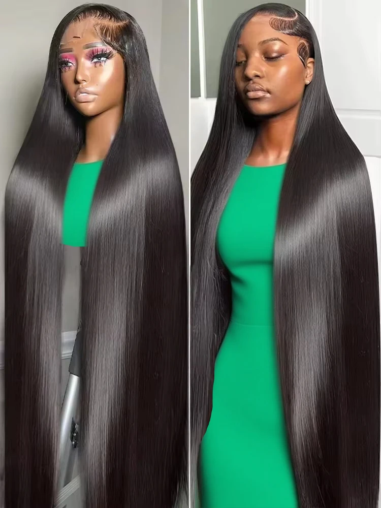 วิกผมแท้แบบไม่ต้องใช้กาว ตัดแต่งทรงแล้วสวมใส่ได้ทันที ผมบราซิลตรงแบบธรรมชาติ 13x4 13x6 HD Lace Frontal ลดราคา วิกผมแท้ 100%