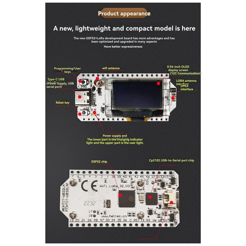 

Superb Lora32 V3-868MHZ ESP32 Development Board With Wifi And Bluetooth, Including SX1262 Integration For Arduino
