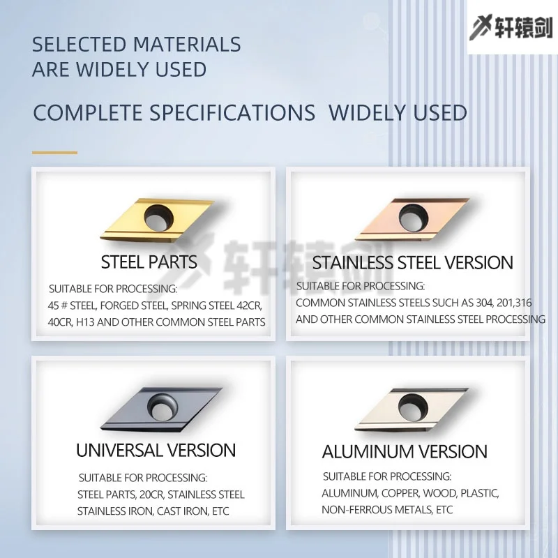 XCET 170404   XCET 310404   حواف طويلة الشطب كربيد إدراج مخرطة CNC تحول أدوات للألمنيوم الفولاذ المقاوم للصدأ 10 قطعة