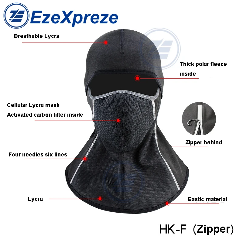 Motorcycle Quick Dry Cycling Anti-UV Sweat Sports Bike Riding Unisex Lycra with FACE MASK Filter INNER CAP HAT HELMET