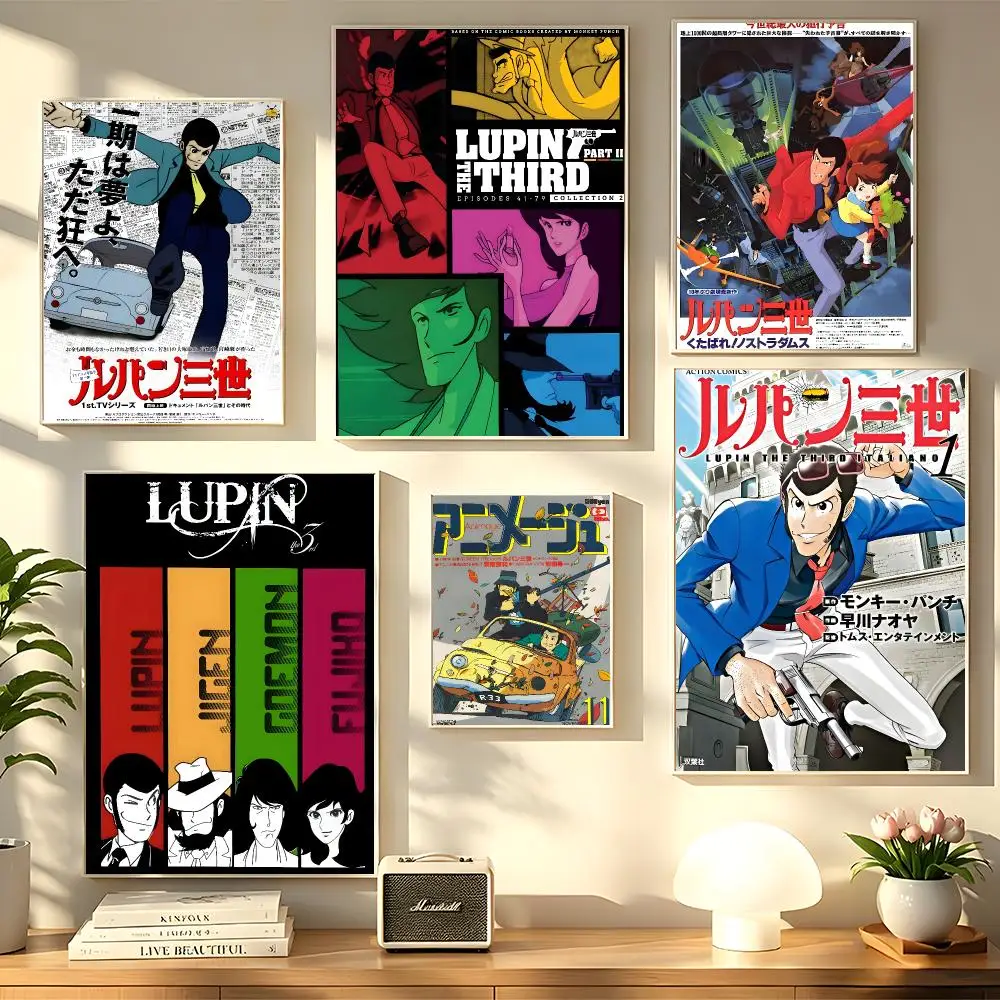 L-Lupin The Third Anime Painting Calligraphy Wall Art HD Canvas Oil Painting Posters Prints Home Bedroom Living Room Decor Gift