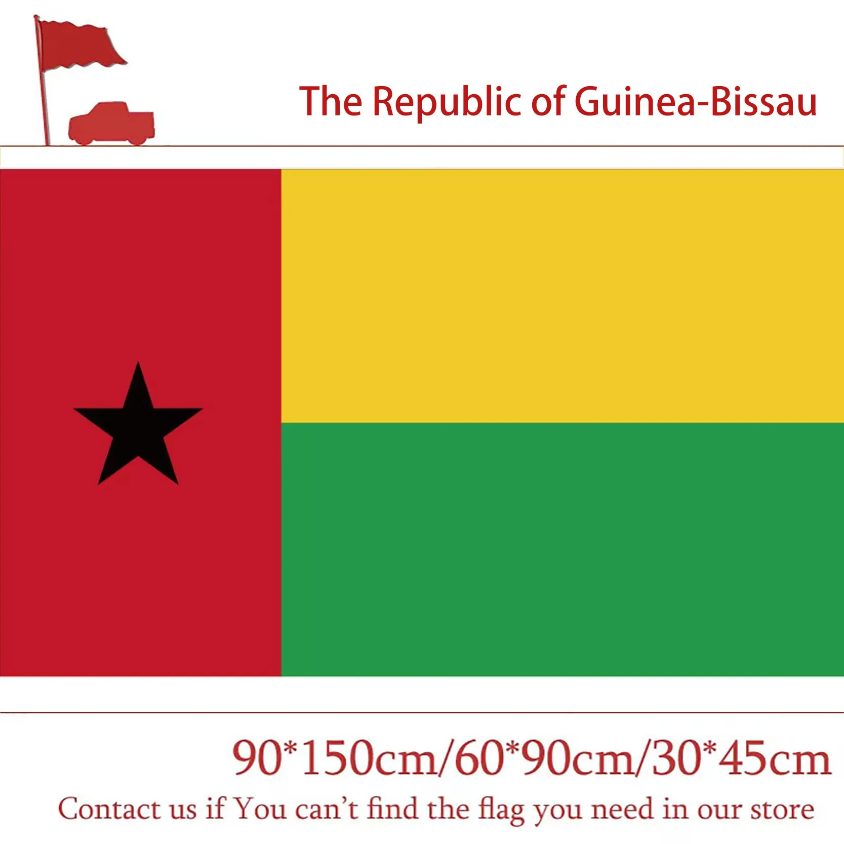 Republic of Guinea-Bissau National Flag 90*150cm/60*90cm/40*60cm/15*21cm flying hanging flag  3x5ft Banners For Decoration