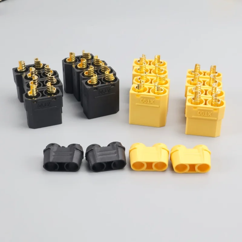 4 pares de motor de bateria XT90 amarelo/preto XT-90 XT90H RC Lipo, ESC e conectores macho e fêmea de linha de carregamento