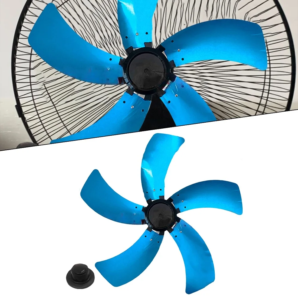 Household alumínio 5-Blade ventilador elétrico lâmina com porca tampa Base, leve alumínio Metal, 18"