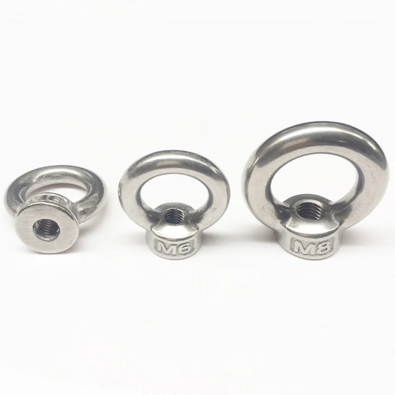 304 Edelstahl M3/M4/M5/M6/M8/M10/M12/M14/M16/M18/M20/M24-M36 Hebeösen Muttern Ring Ringschraube Ring Haken Mutter Schrauben 1 Stücke