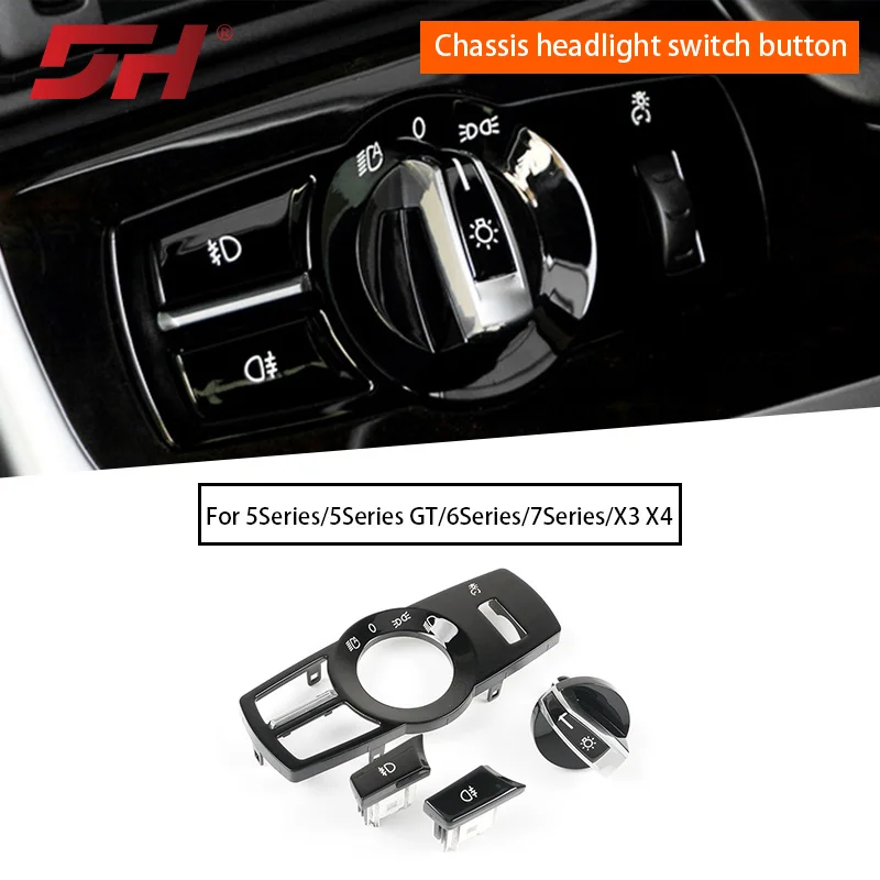 

for BMW F chassis headlight switch button is suitable for BMW 5 Series/5 Series GT /6 Series/7 Series/X3 X4 in bright black