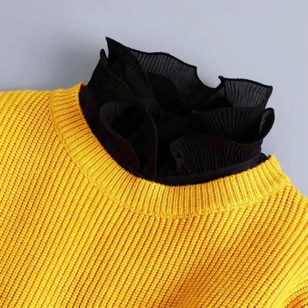 Elegant Ruffle Stand Neck Detachable Collar Cotton Decorative False Collar For Women Fall Winter Shirt Accessory