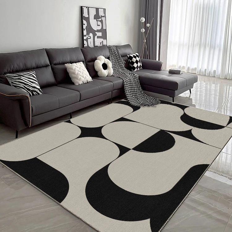 Tapis de luxe léger pour salon, grande surface, Everakroom, polymères anti-ald, maison d'étude, minimaliste, décor de chambre à coucher, lea lavable