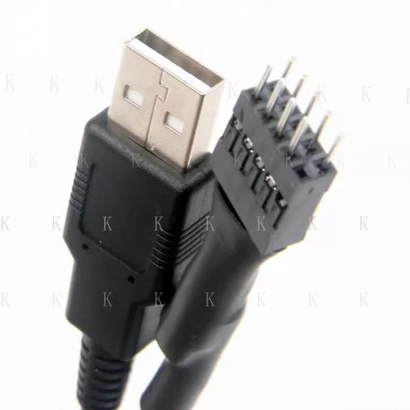 C  FOR 20CM Single USB Male to Motherboard Cable 9-pin Shielded TBY External Built-in #