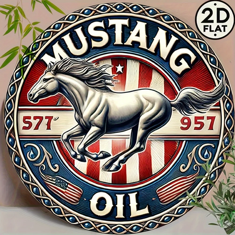[Vintage Metal Sign] Vintage 8-Inch Round Metal Sign - 