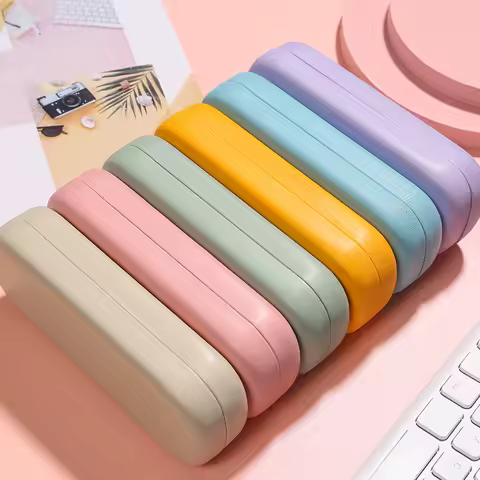 Candy colored Glasses Box Japanese Portable Anti-stress PU Sunglasses Case Glasses Storage Box Eyeswear Accessories Box