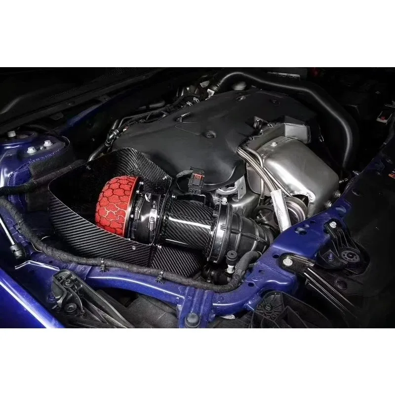 أطقم مدخل هواء من ألياف الكربون الجافة الحقيقية لعام 2018 لنظام السحب البارد لسيارة شيفروليه ماليبو XL 2.0T GTR