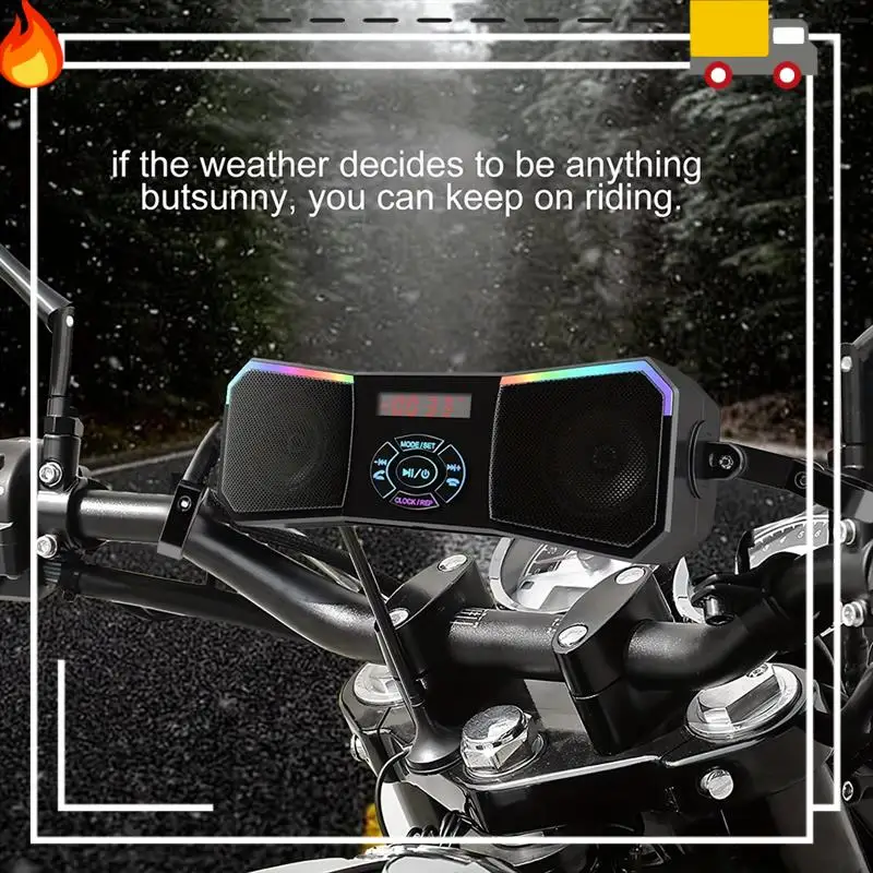 

Discount-Off-Road 12V Motorcycle Speakers - Wireless Audio With MP3, AUX, USB Functions Mounted On Handlebar With FM Stereo
