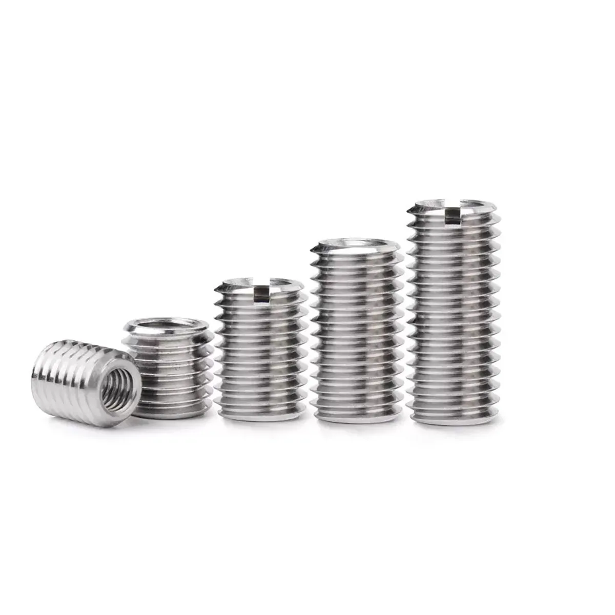 304 Stainless Steel Internal And External Thread No Groove Nut / Thread Sheath M3M4M5M8M10M12M16