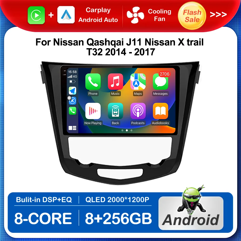 10.1 '' Android OS  for Nissan Qashqai J11 Nissan X trail T32 2014 - 2017 Car Radio Multimedia GPS Navi Wireless Carplay BT 4G