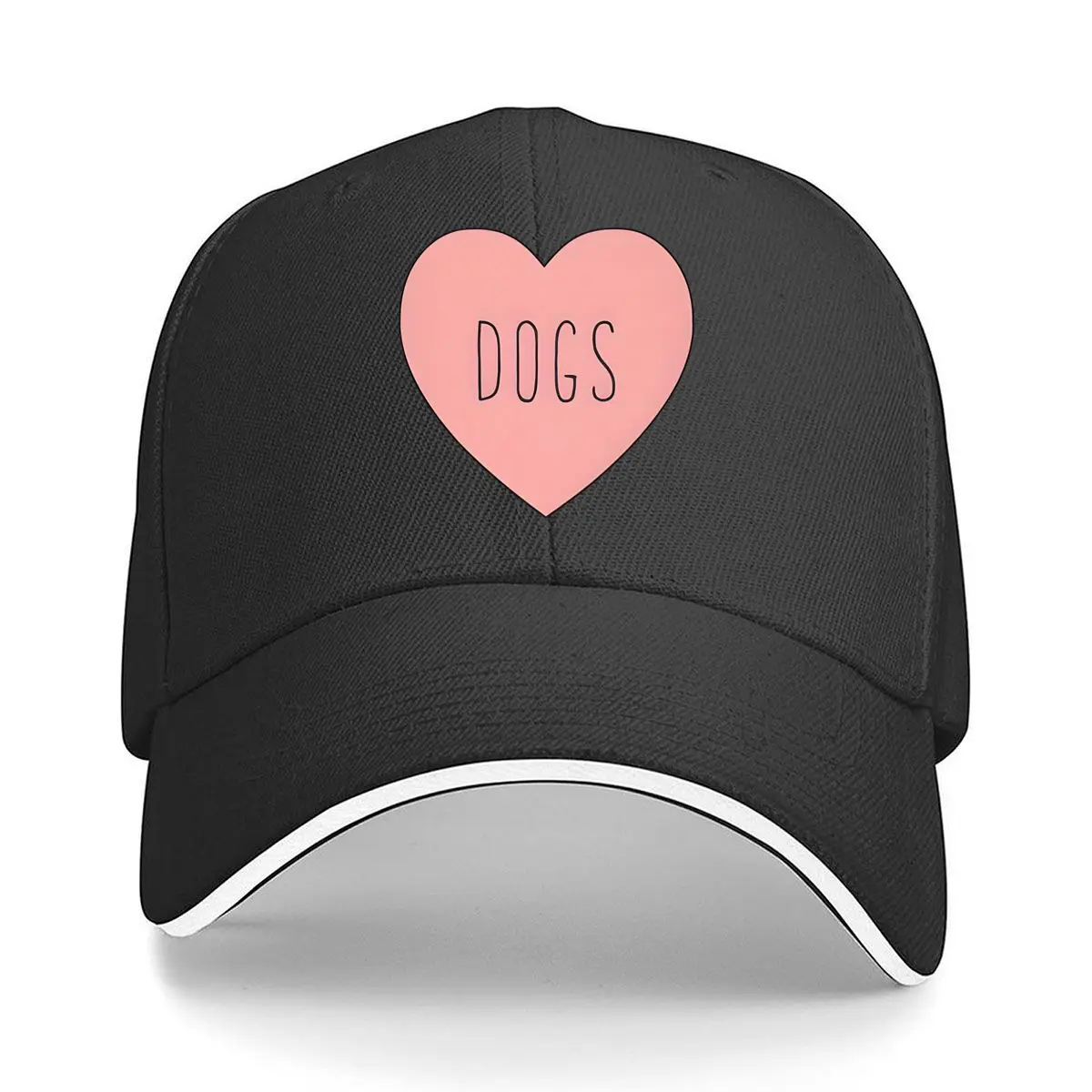 Dogs Pink Heart Love Quote Graphic Sandwich Baseball Cap