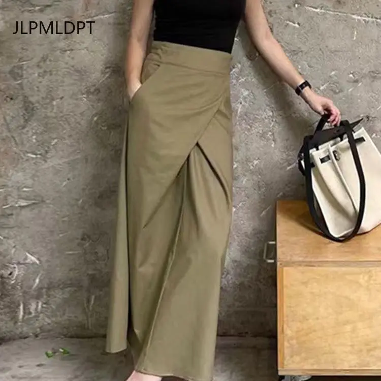 

Niche Korean high waist irregular versatile and thin A-shaped women's autumn fashion skirt