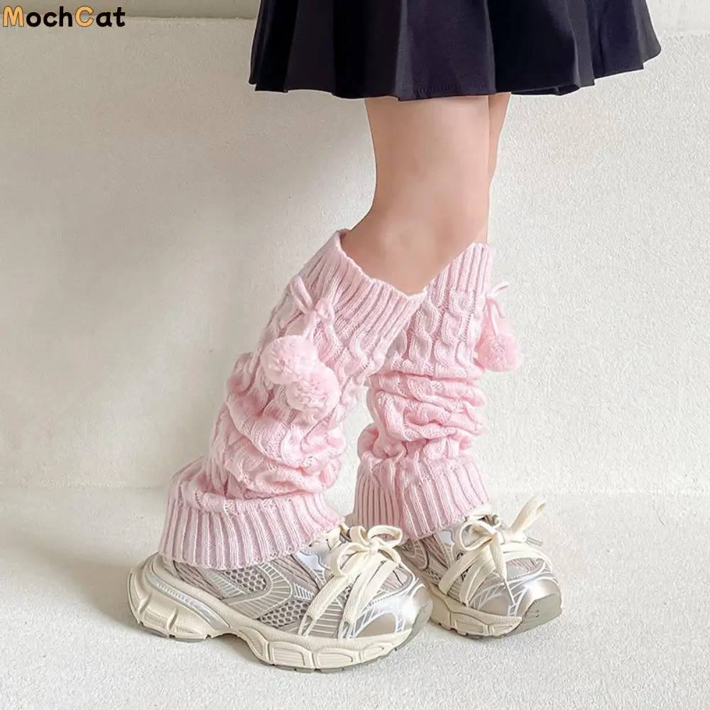

Милые детские гетры в корейском стиле JK Harajuku, вязаные чехлы для ног, шерстяные плюшевые носки в стиле Лолиты, детские носки