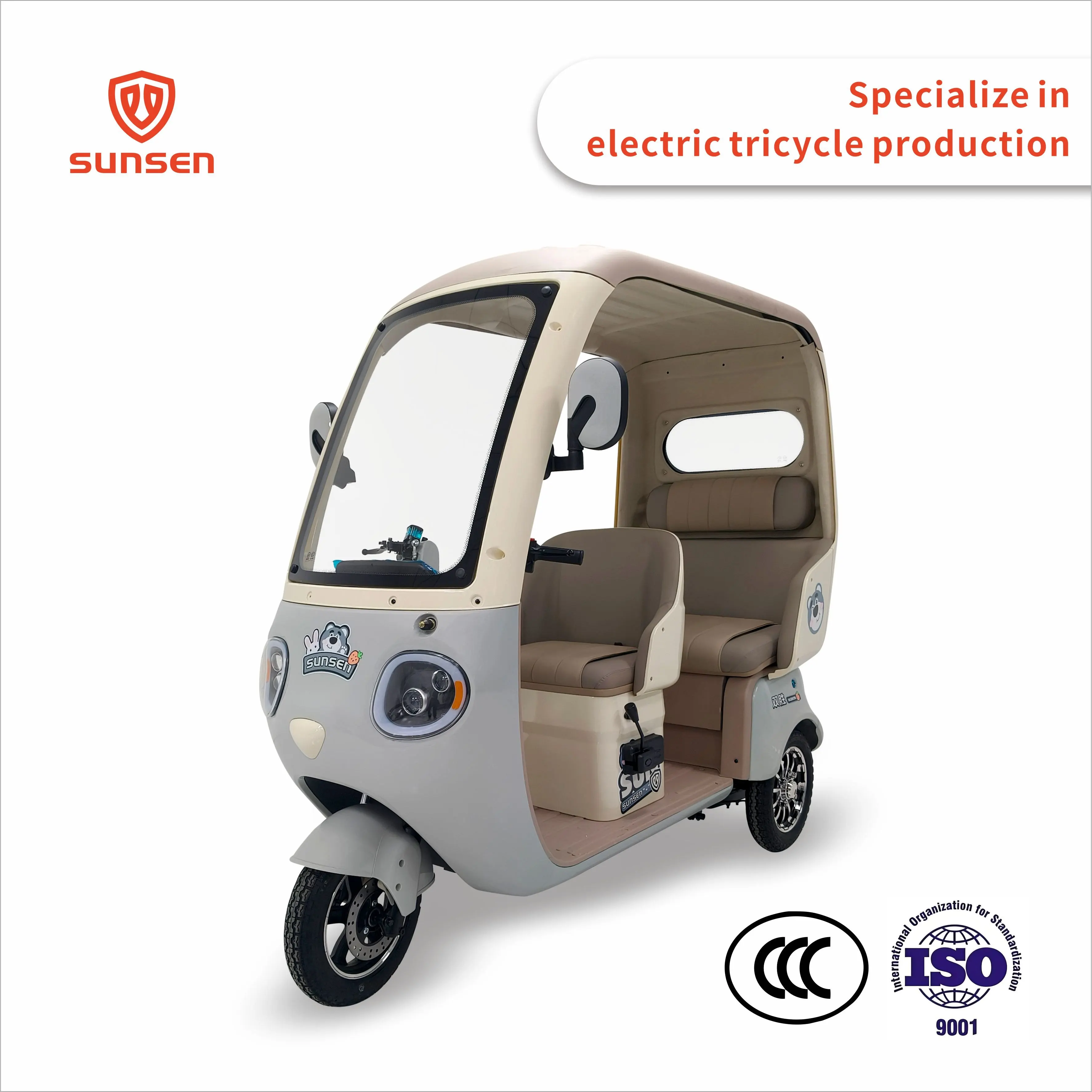 E Rickshaw Three Wheel Scooter Passenger Leisure Electric Tricycle With Roof For Adults Electric Passenger Tricycle