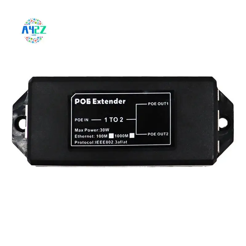 

A42Z-New 2 Port Gigabit 48V POE Extender 1000Mbps - IEEE 802.3Af/At Poe Repeater For IP Camera/NVR/AP, 100M Range Extender