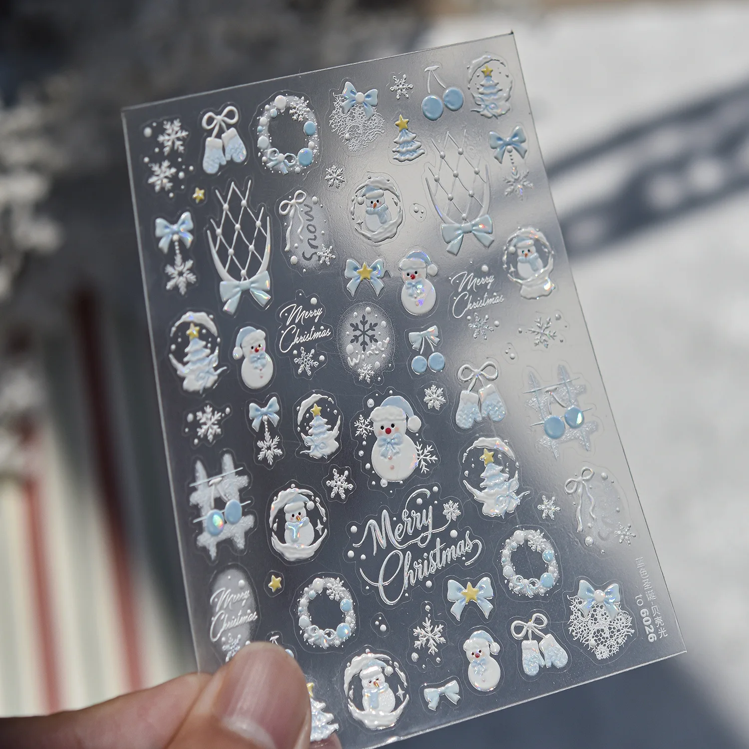 ブルークリスマス 5D ネイルアートステッカー アイスブルー - Nail Art Xmas Stickers のレビューと価格