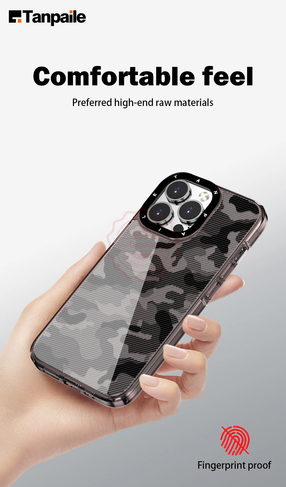 Tanpaile Camouflage  Transparent Case For iPhone 15 14 13 12 11 Pro Max Plus Mini 7 8 SE X XR XS Clear Shockproof  Bumper Cover